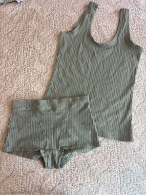 Bliss Ribbed Tank & Boyshort PJ Set